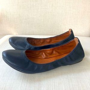 New Lucky Brand Navy Leather Emmie Ballet Flats 7